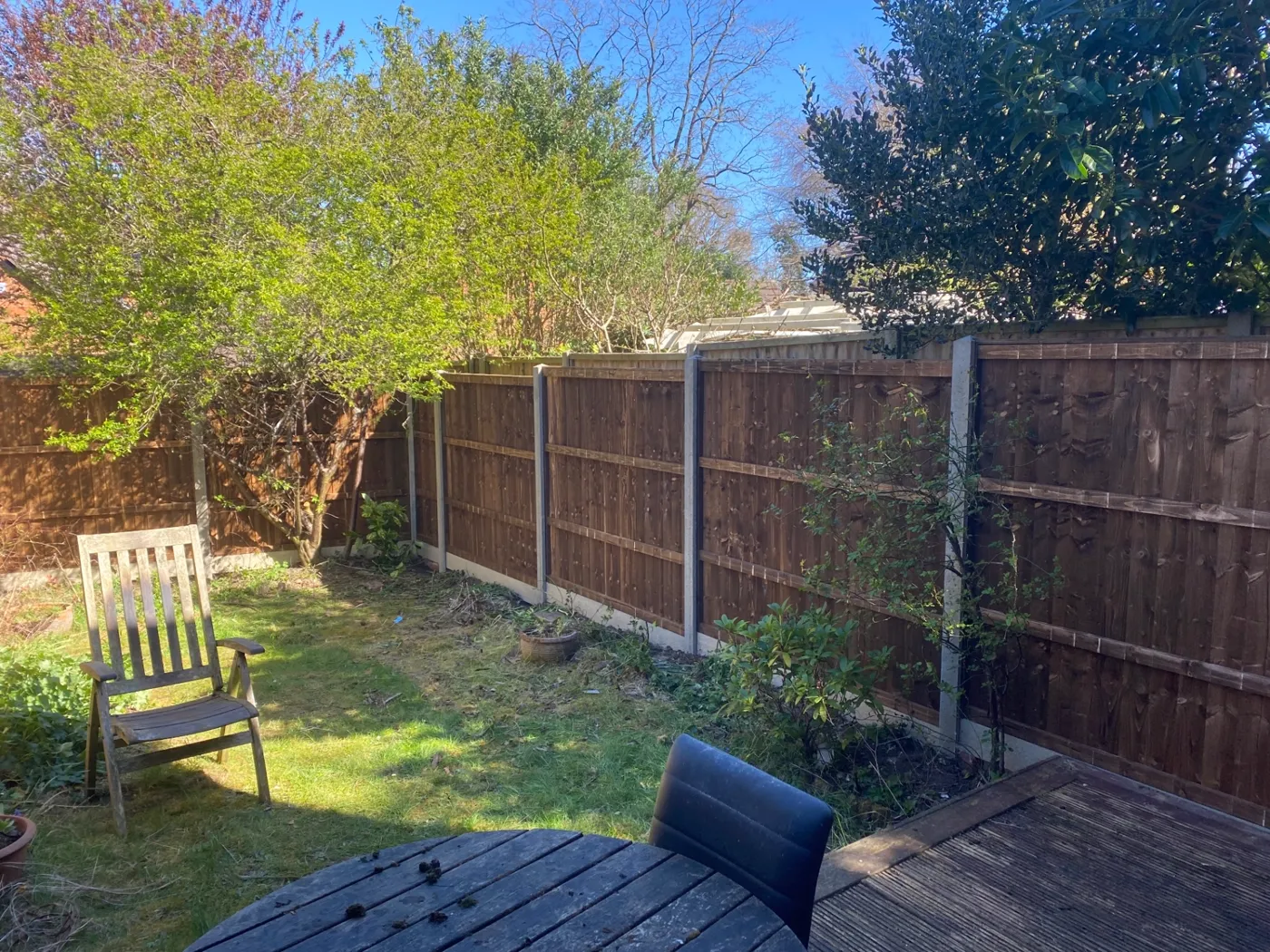 Replacement closeboard fencing installed around a rear garden